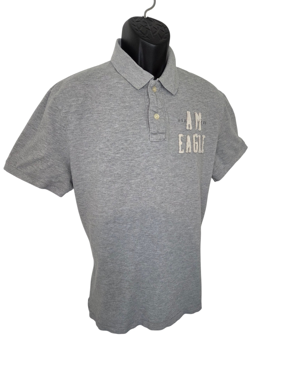 American Eagle Outfitters Light Gray Polo with Embroidered Chest Detail - Picture 2 of 7